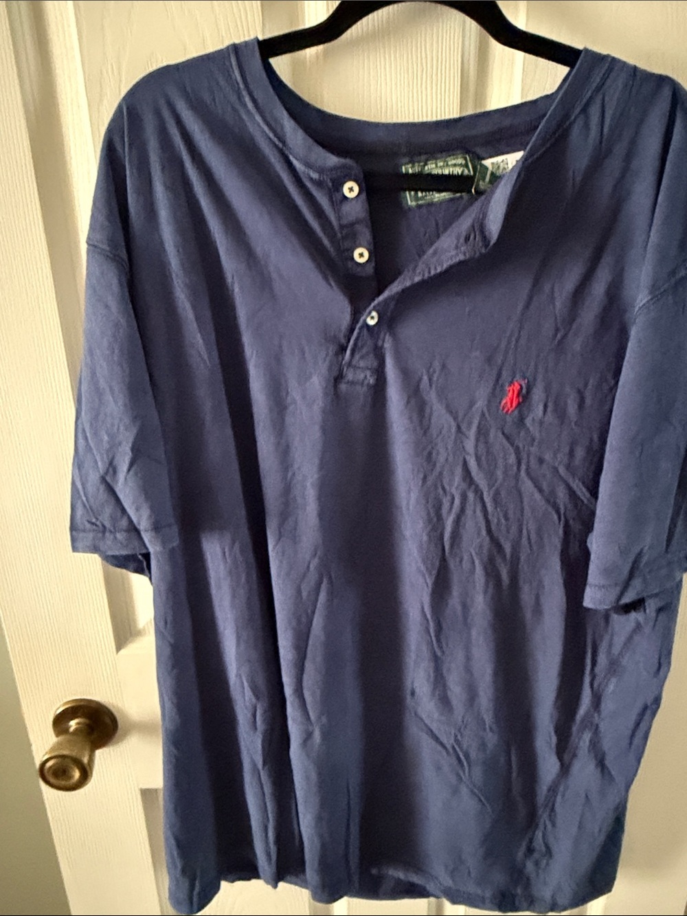 Polo by Ralph Lauren Navy Henley with Red Pony Logo